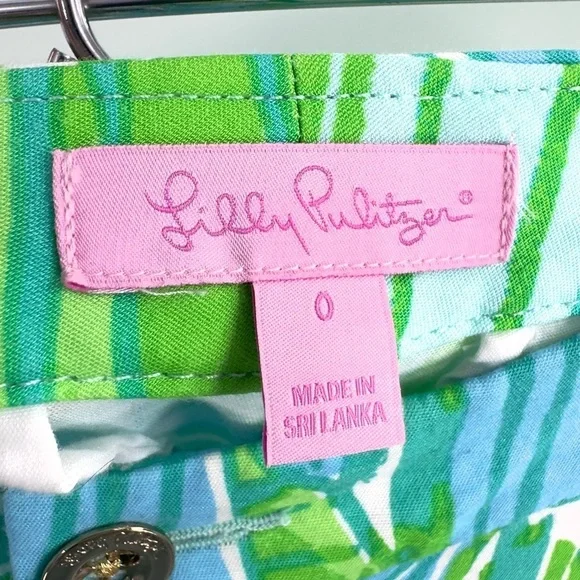 Lilly Pulitzer Alina Slim Ankle Pants Womens 0 Fronds Place Print Tropical Color - Picture 6 of 13
